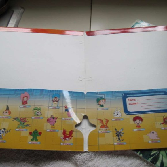 2 Digimon 3 Hole Folders Japanese Animation Anime School Digital Monsters 1999 - Picture 7 of 14
